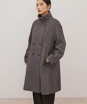 ヘリンボーンスタンドカラーコート