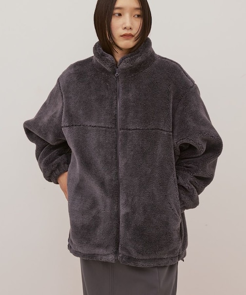 スタンドカラーミニファーブルゾン