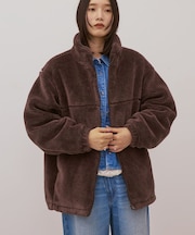 スタンドカラーミニファーブルゾン