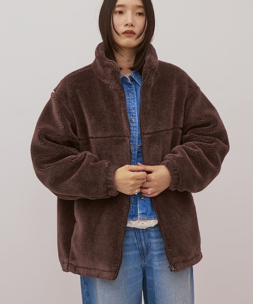 スタンドカラーミニファーブルゾン