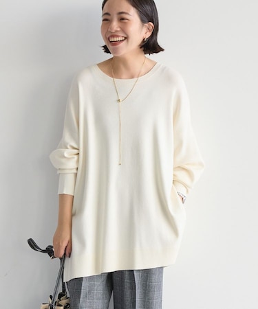 バイパチロングニットプルオーバー/チュニック＜静電気軽減＞