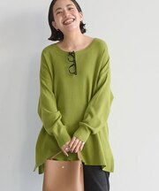 バイパチロングニットプルオーバー/チュニック＜静電気軽減＞