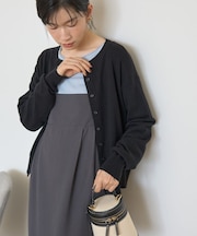 ソフトコットンクルーネックカーディガン