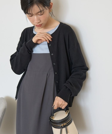 ソフトコットンクルーネックカーディガン