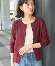 ソフトコットンクルーネックカーディガン