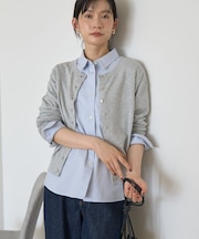 ソフトコットンクルーネックカーディガン
