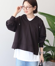 スキッパー裏毛パーカー