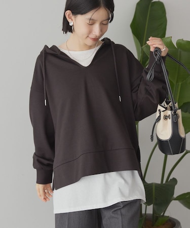 スキッパー裏毛パーカー