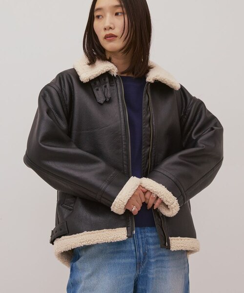 ジャケット・アウター American Men's American Flight Jacket - Avirex Green Bomber Real Sheepskin