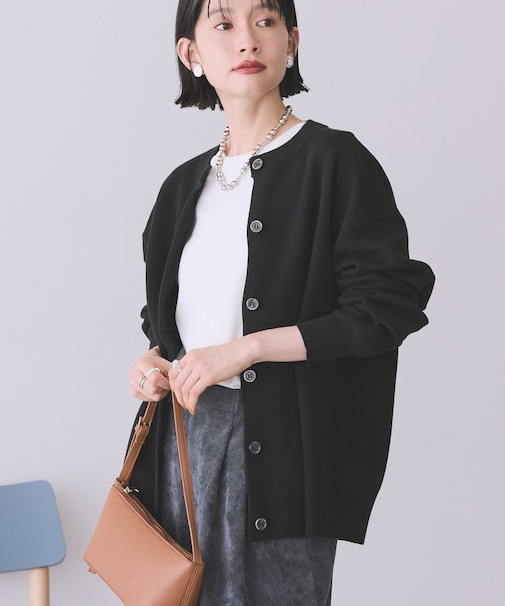 コットンブレンドスポンディッシュカーディガン