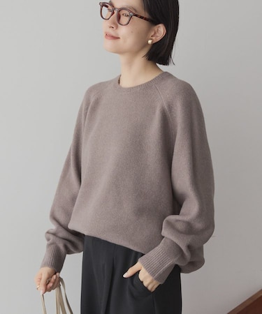 ラグランラメニットプルオーバー