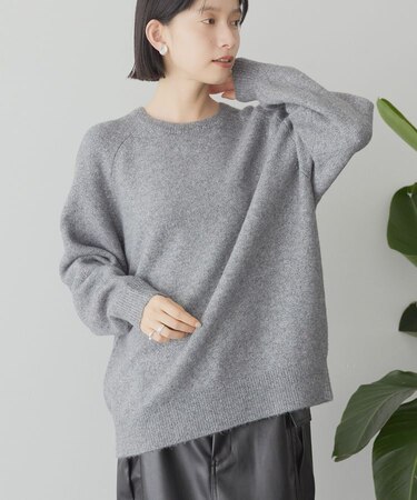 ラグランラメニットプルオーバー