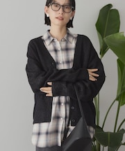 Vネックラメニットカーディガン