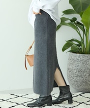 シャギーニットナロースカート