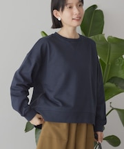 配色ライン裏毛プルオーバー