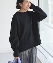 バイパチモックネックニットプルオーバー<静電気軽減>