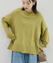 バイパチモックネックニットプルオーバー<静電気軽減>