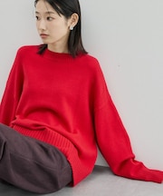 バイパチモックネックニットプルオーバー<静電気軽減>