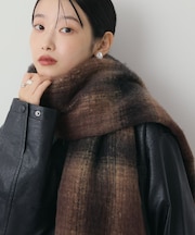 チェックシャギーマフラー