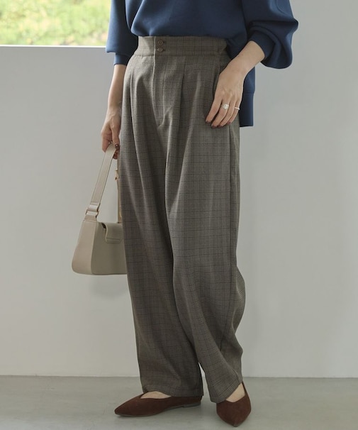 ウールライクカーブスラックスパンツ