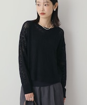 レース編みニットプルオーバー