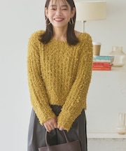 リボンヤーンニットプルオーバー