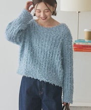 リボンヤーンニットプルオーバー