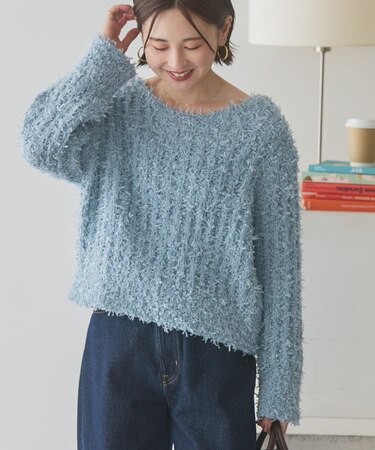 リボンヤーンニットプルオーバー