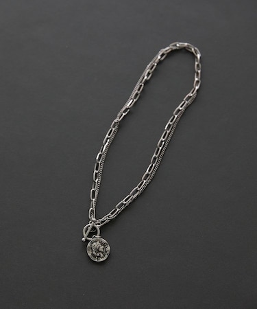 コイントップダブルチェーンネックレス