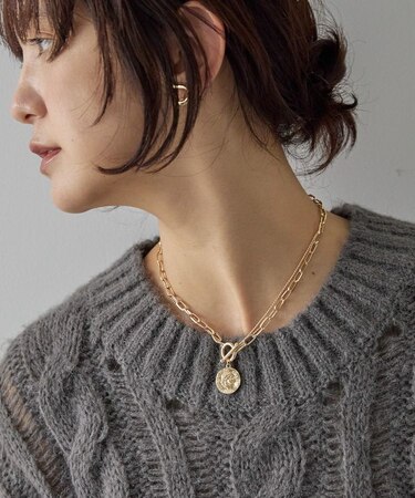 コイントップダブルチェーンネックレス