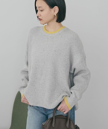 【WEB限定】配色ラインニットプルオーバー