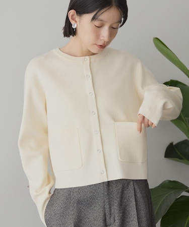 バイパチリングドットニットカーディガン<静電気軽減>