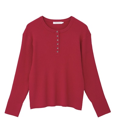 バイパチヘンリーネックリブニットプルオーバー＜静電気軽減＞