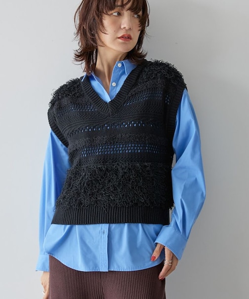 ループミックスニットベスト