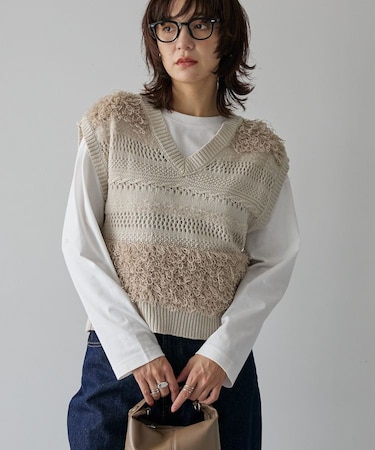 ループミックスニットベスト