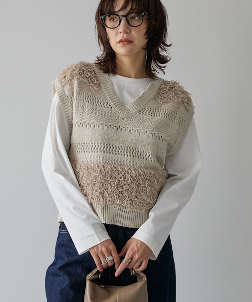 ループミックスニットベスト