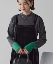 バイパチ袖配色リブプルオーバー＜静電気軽減＞