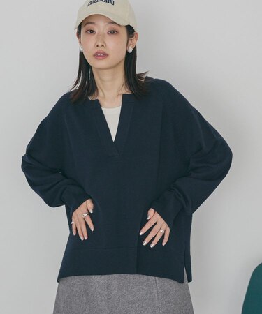 バイパチカフタンラグランニットプルオーバー＜静電気軽減＞