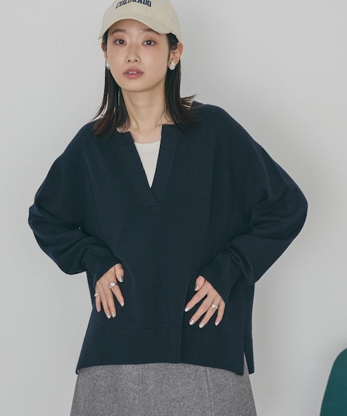 バイパチカフタンラグランニットプルオーバー＜静電気軽減＞