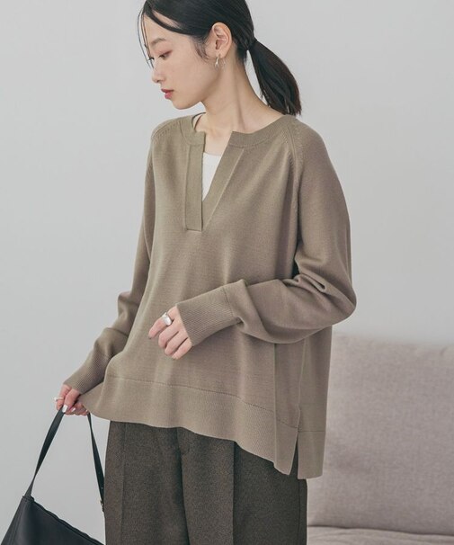 バイパチカフタンラグランニットプルオーバー＜静電気軽減＞