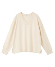 バイパチVネックニットプルオーバー＜静電気軽減＞