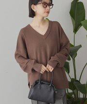 バイパチVネックニットプルオーバー＜静電気軽減＞