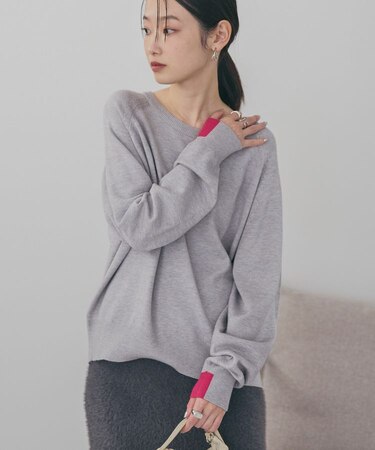 バイパチラグランニットプルオーバー<静電気軽減>