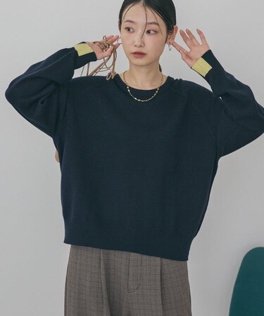 バイパチラグランニットプルオーバー<静電気軽減>