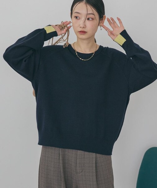 バイパチラグランニットプルオーバー<静電気軽減>