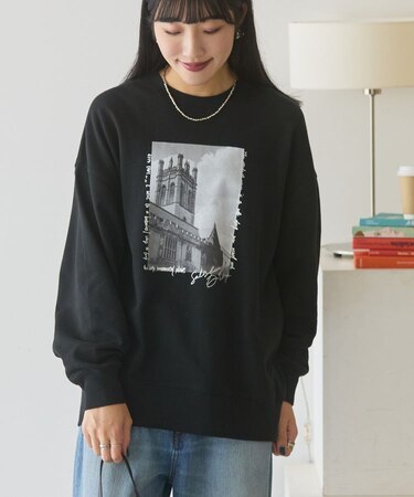 ハンドストロークフォト裏毛プルオーバー