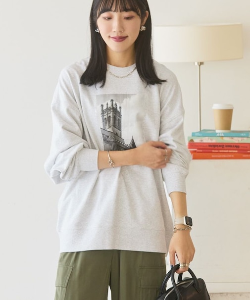 ハンドストロークフォト裏毛プルオーバー