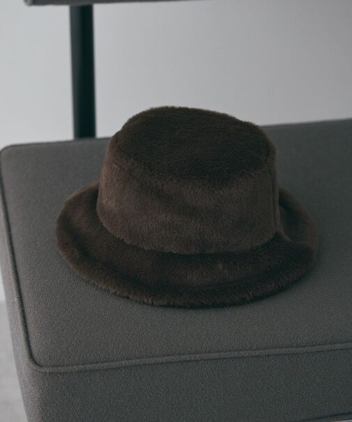 フェイクファーバケットハット