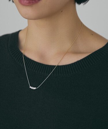 メタルパールトップネックレス