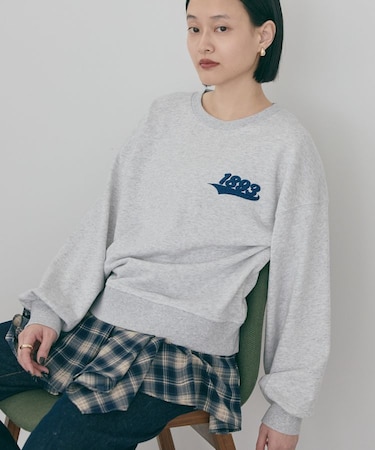 ワンポイントサガラ刺繍裏毛プルオーバー